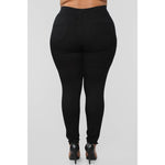 Super High Waist Denim Skinnies-Black
