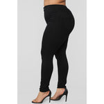 Super High Waist Denim Skinnies-Black