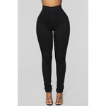 Super High Waist Denim Skinnies-Black