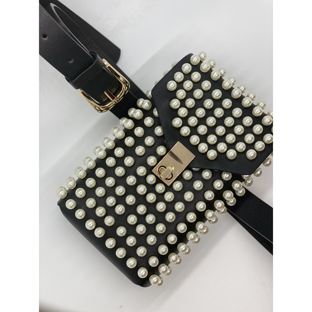 Caught Your Eye Pearl Bag-Black