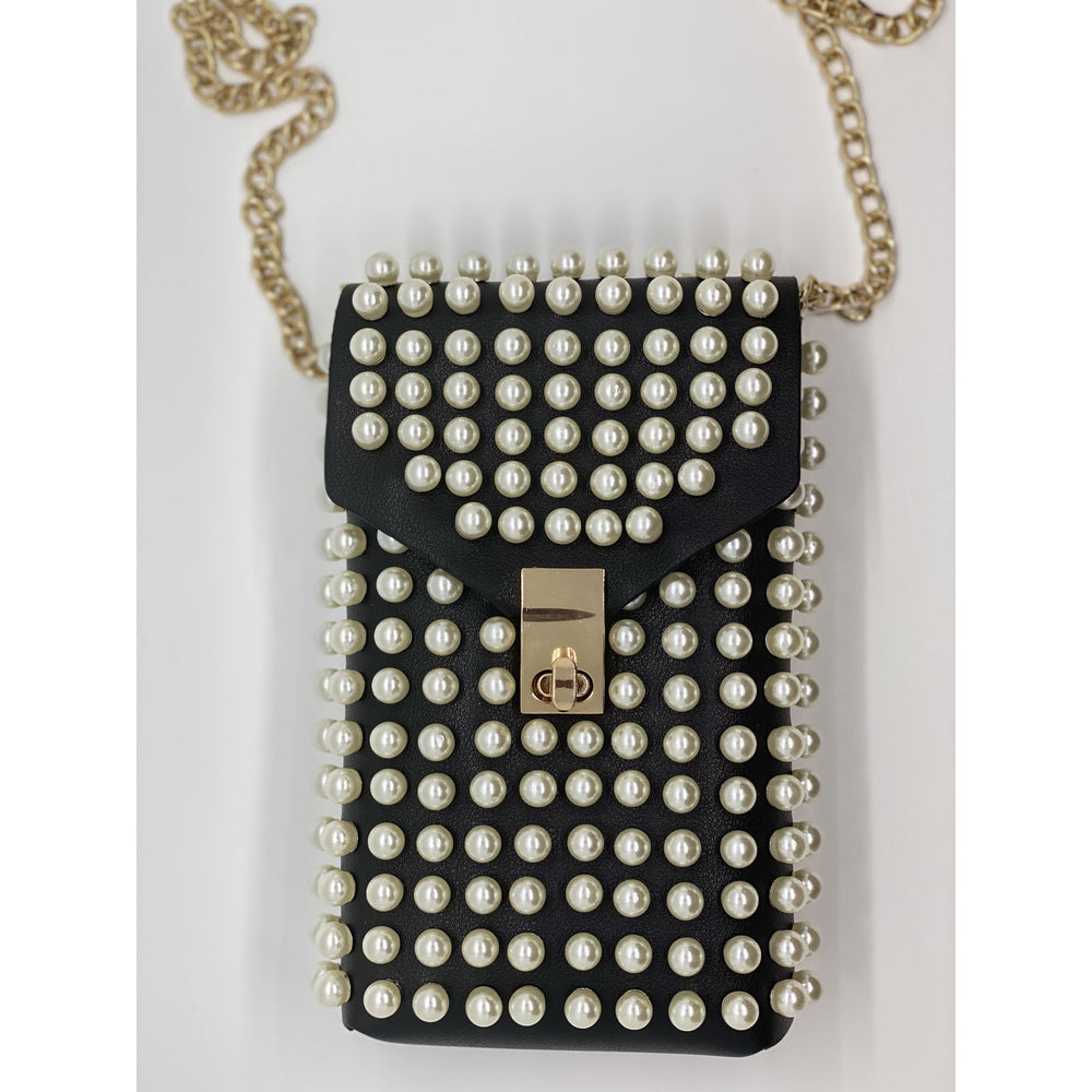 Caught Your Eye Pearl Bag-Black